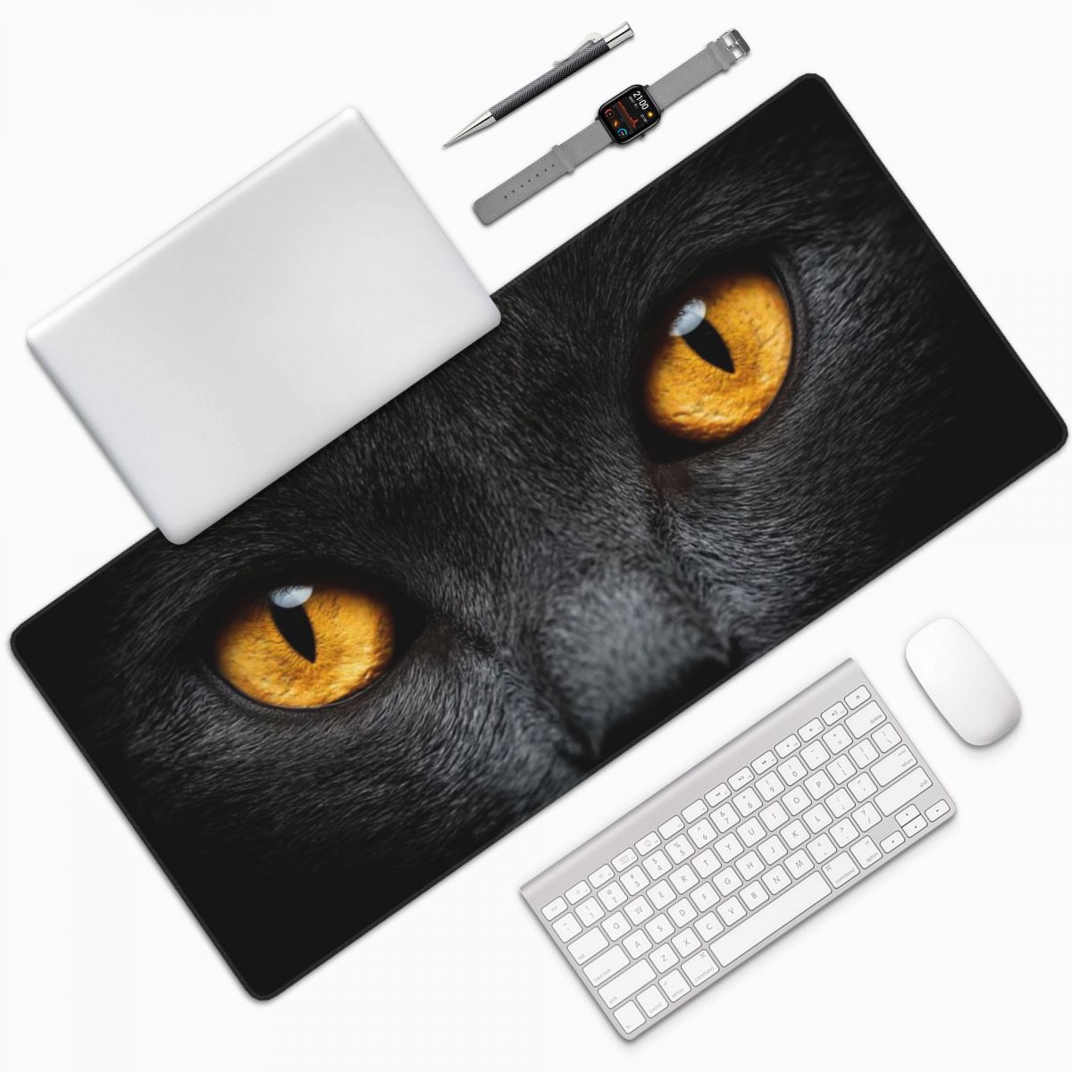 Yellow Laptop Accessories - Tapete de rato grande com rosto