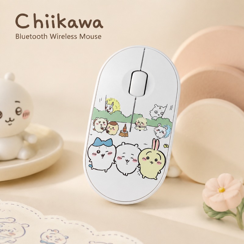Laptop Accessories Cute - Mouse Sem Fio Bluetooth Chiikawa Fofo,