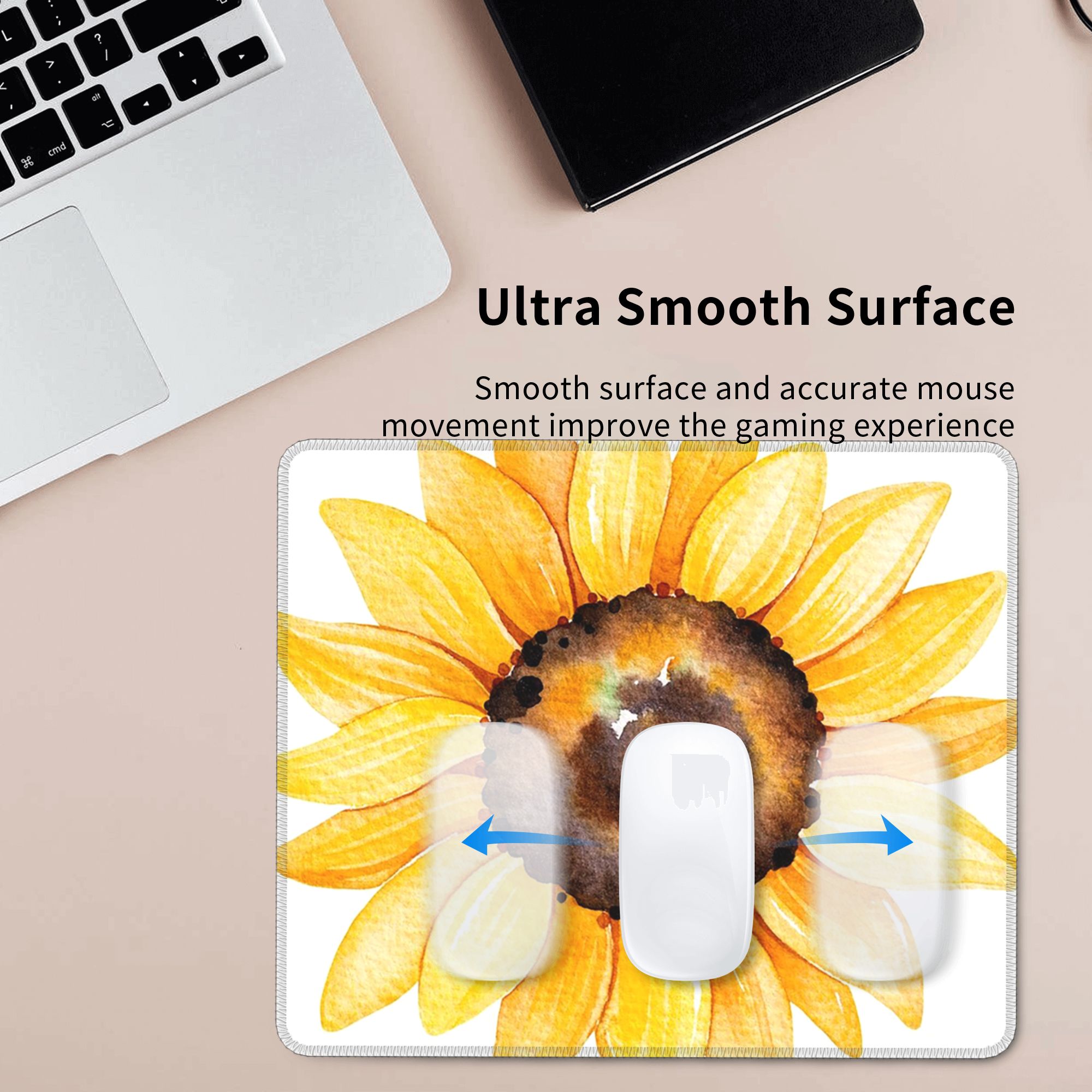 Yellow Laptop Accessories - Mouse Pad Floral Vibrante Amarelo com