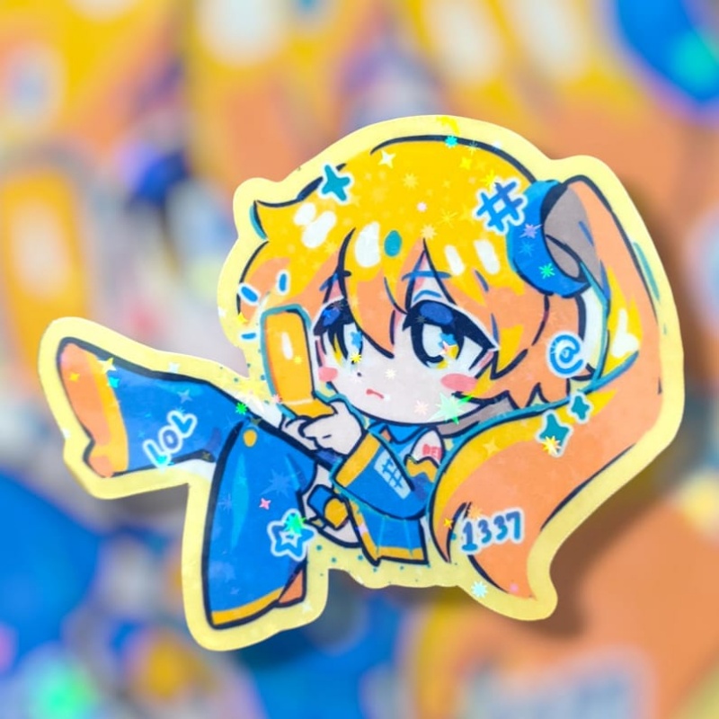 Yellow Laptop Accessories - Adesivo Vocaloid Misterioso Amarelo com Cabelos