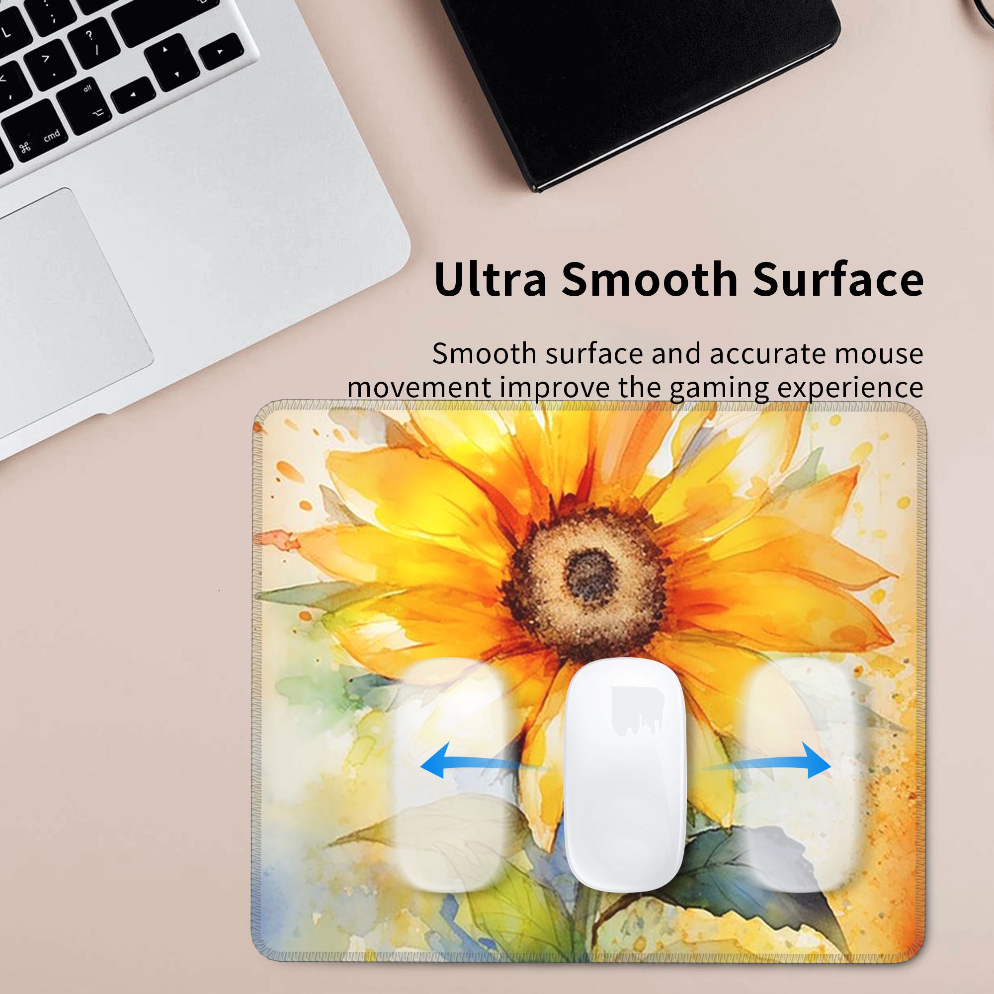 Yellow Laptop Accessories - Mouse Pad Floral Vibrante Amarelo com