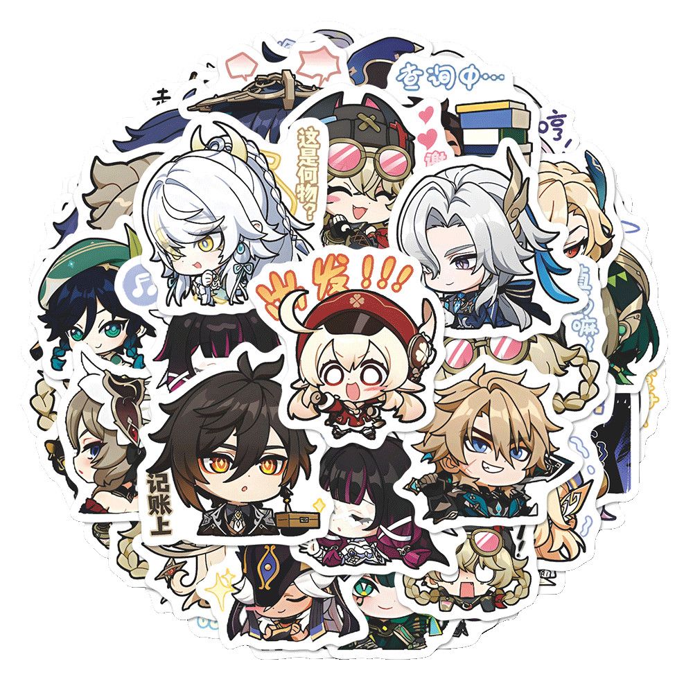 64PCS Adesivos de Anime Genshi - Laptop Accessory avaliação e preço